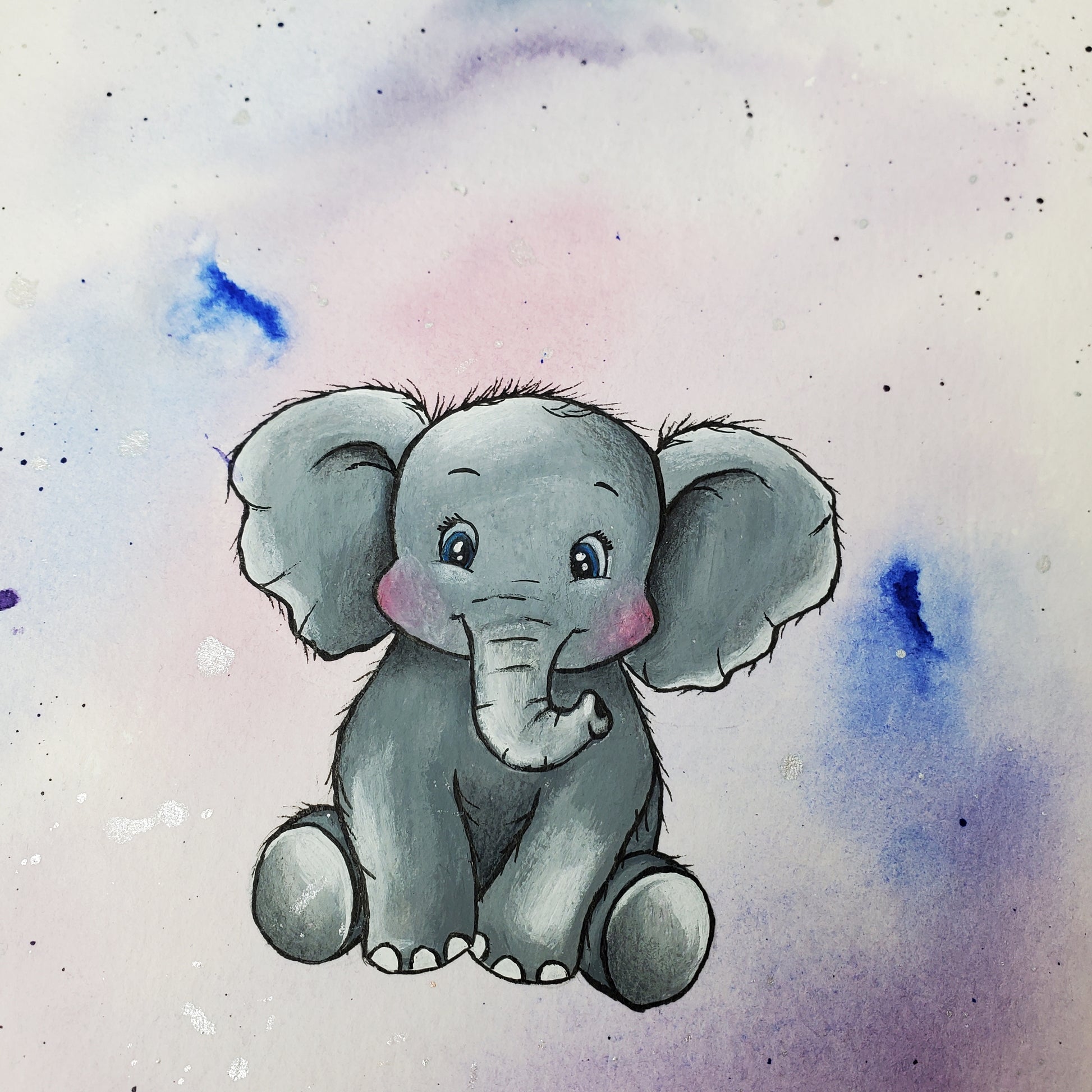 Krafttier Elefant –  handgemaltes magisches Tierportrait