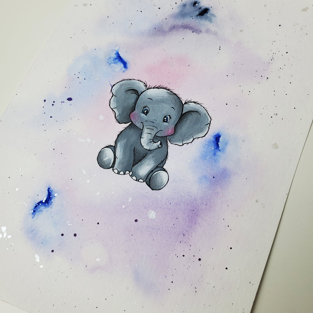 Krafttier Elefant –  handgemaltes magisches Tierportrait
