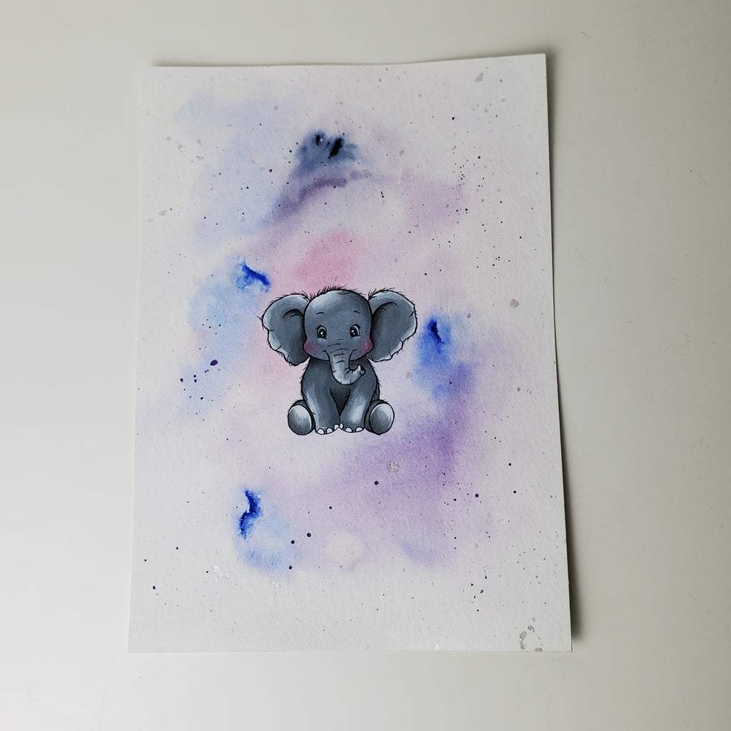 Krafttier Elefant –  handgemaltes magisches Tierportrait