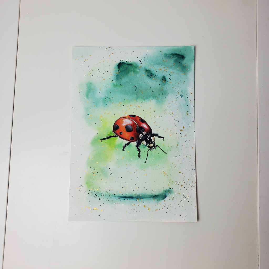 Krafttier Marienkäfer –  handgemaltes magisches Tierportrait