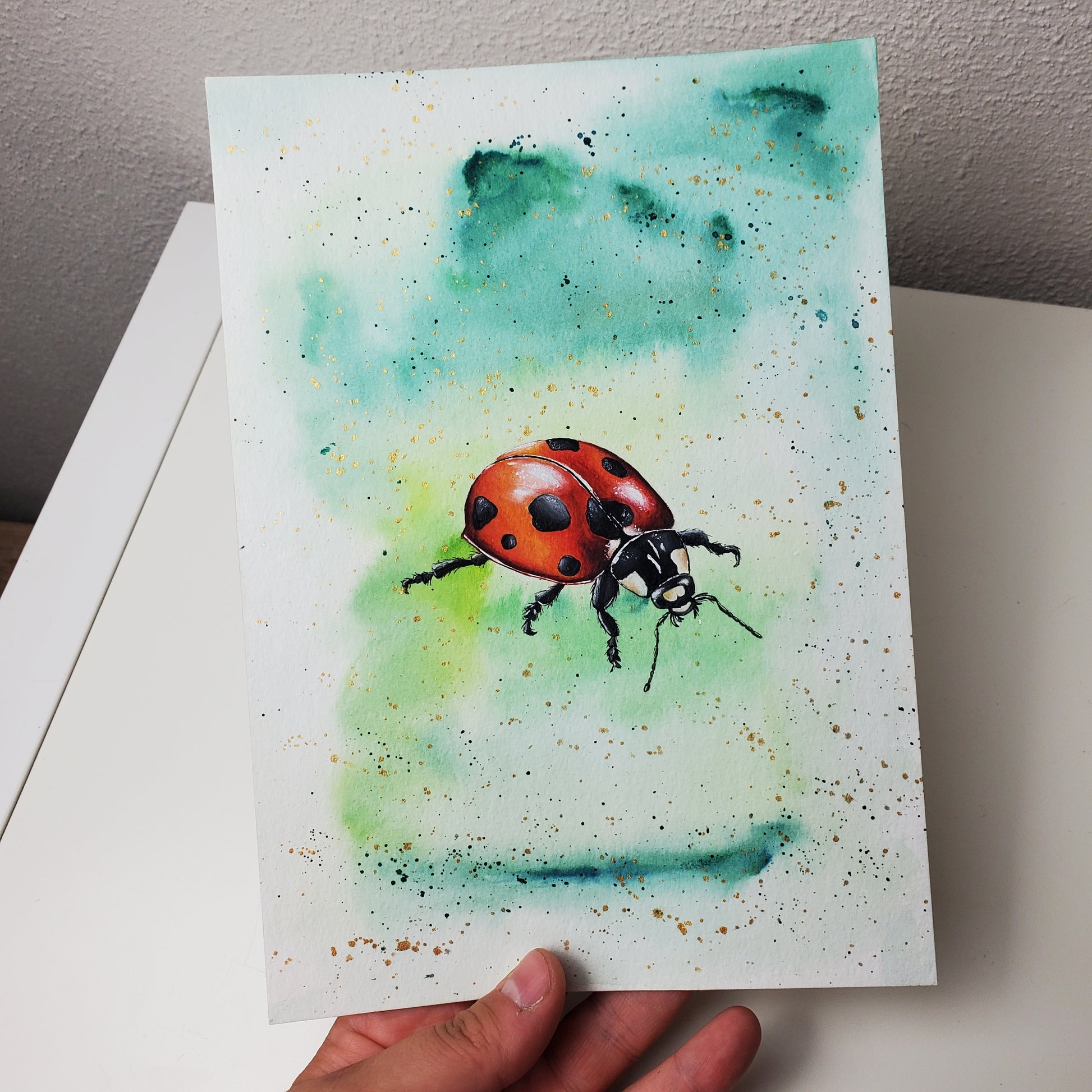 Krafttier Marienkäfer –  handgemaltes magisches Tierportrait