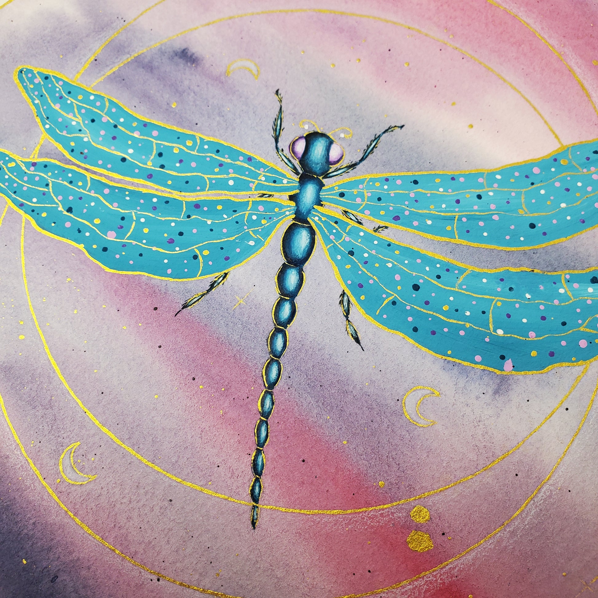 Krafttier Libelle –  handgemaltes magisches Tierportrait
