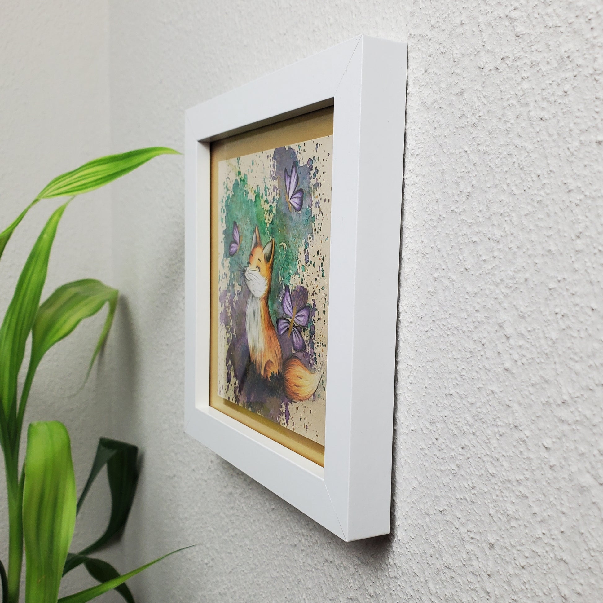 Krafttier Fuchs & Schmetterling –  handgemaltes magisches Tierportrait