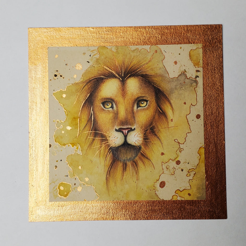Krafttier Löwe –  handgemaltes magisches Tierportrait