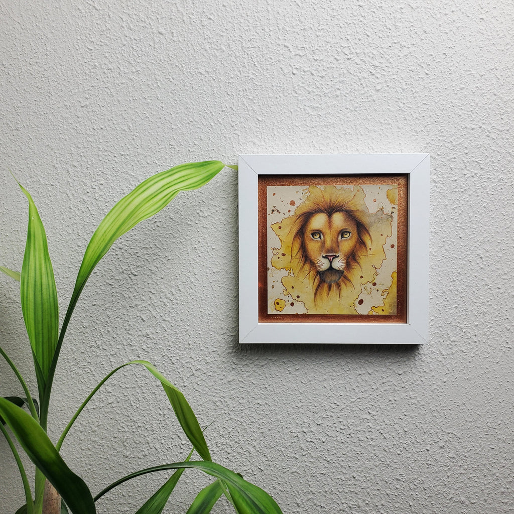 Krafttier Löwe –  handgemaltes magisches Tierportrait