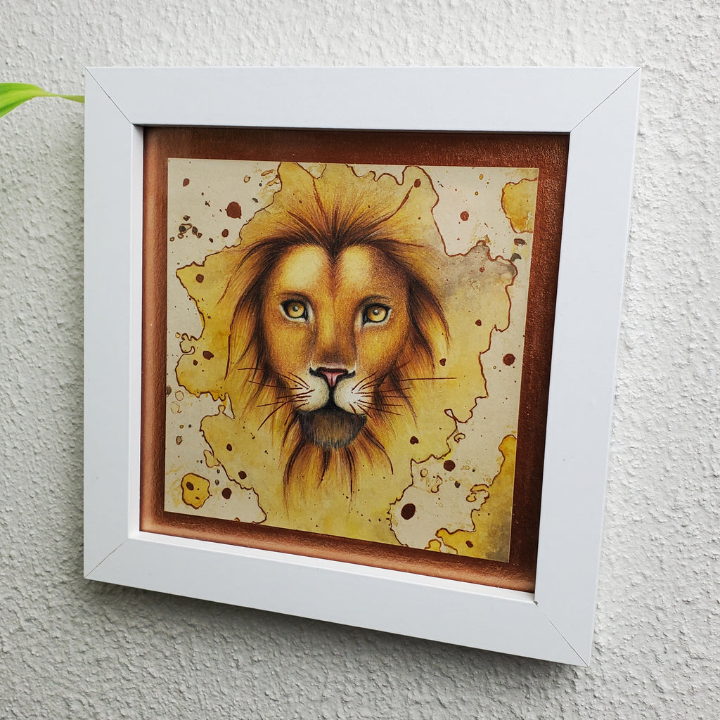 Krafttier Löwe –  handgemaltes magisches Tierportrait