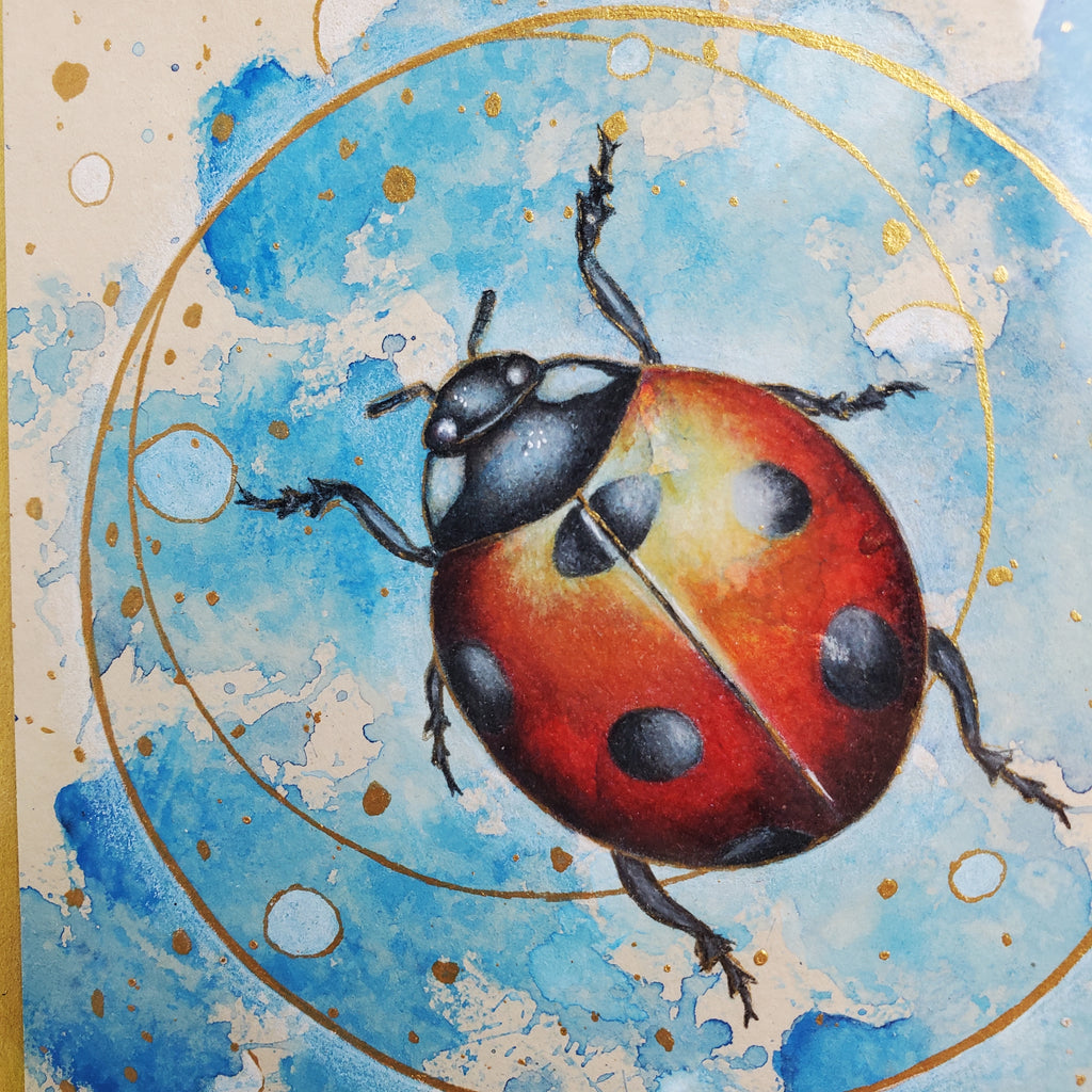 Krafttier Marienkäfer –  handgemaltes magisches Tierportrait