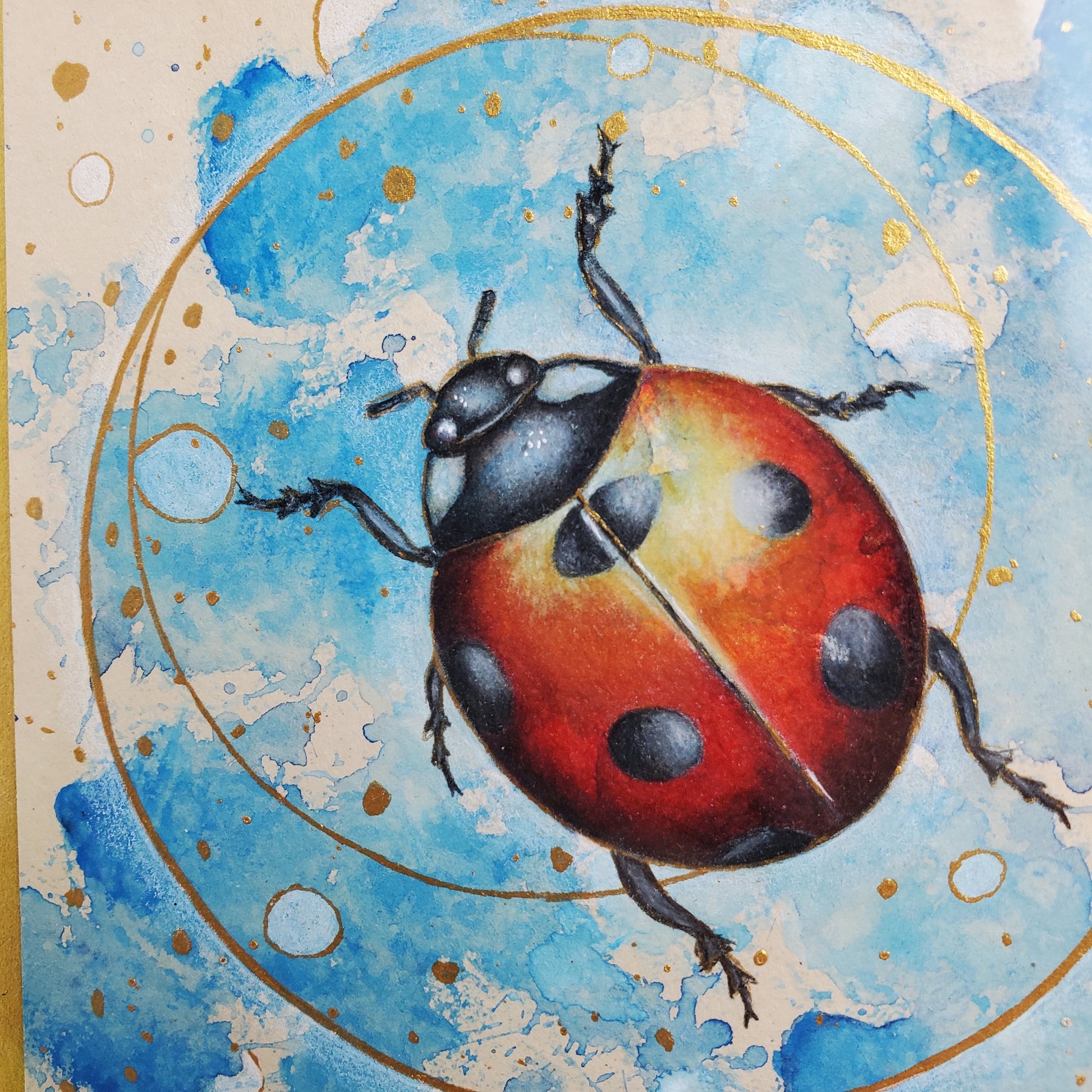 Krafttier Marienkäfer –  handgemaltes magisches Tierportrait