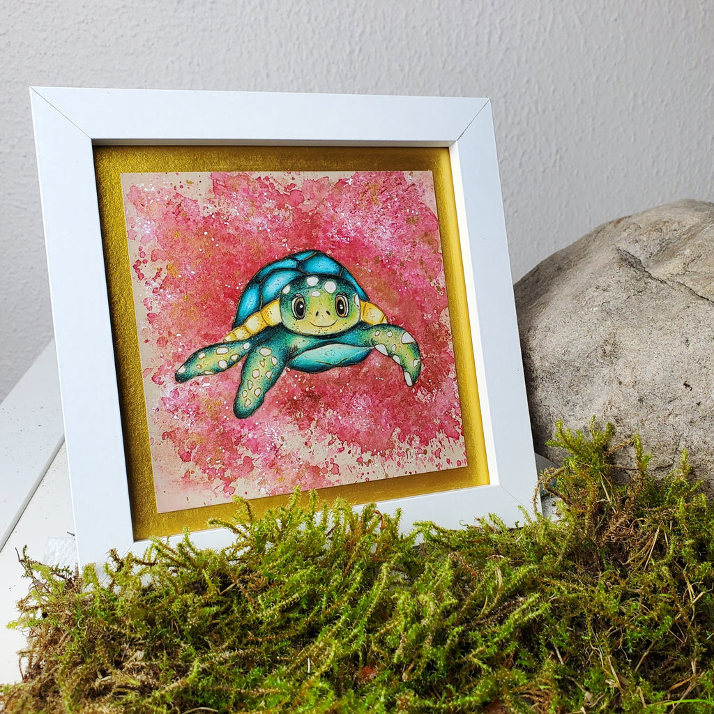 Krafttier Schildkröte –  handgemaltes magisches Tierportrait