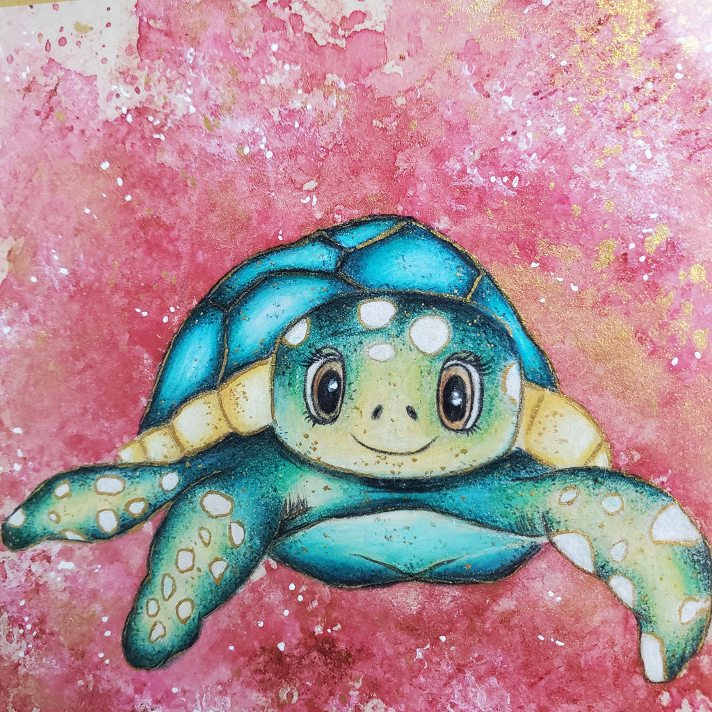 Krafttier Schildkröte –  handgemaltes magisches Tierportrait