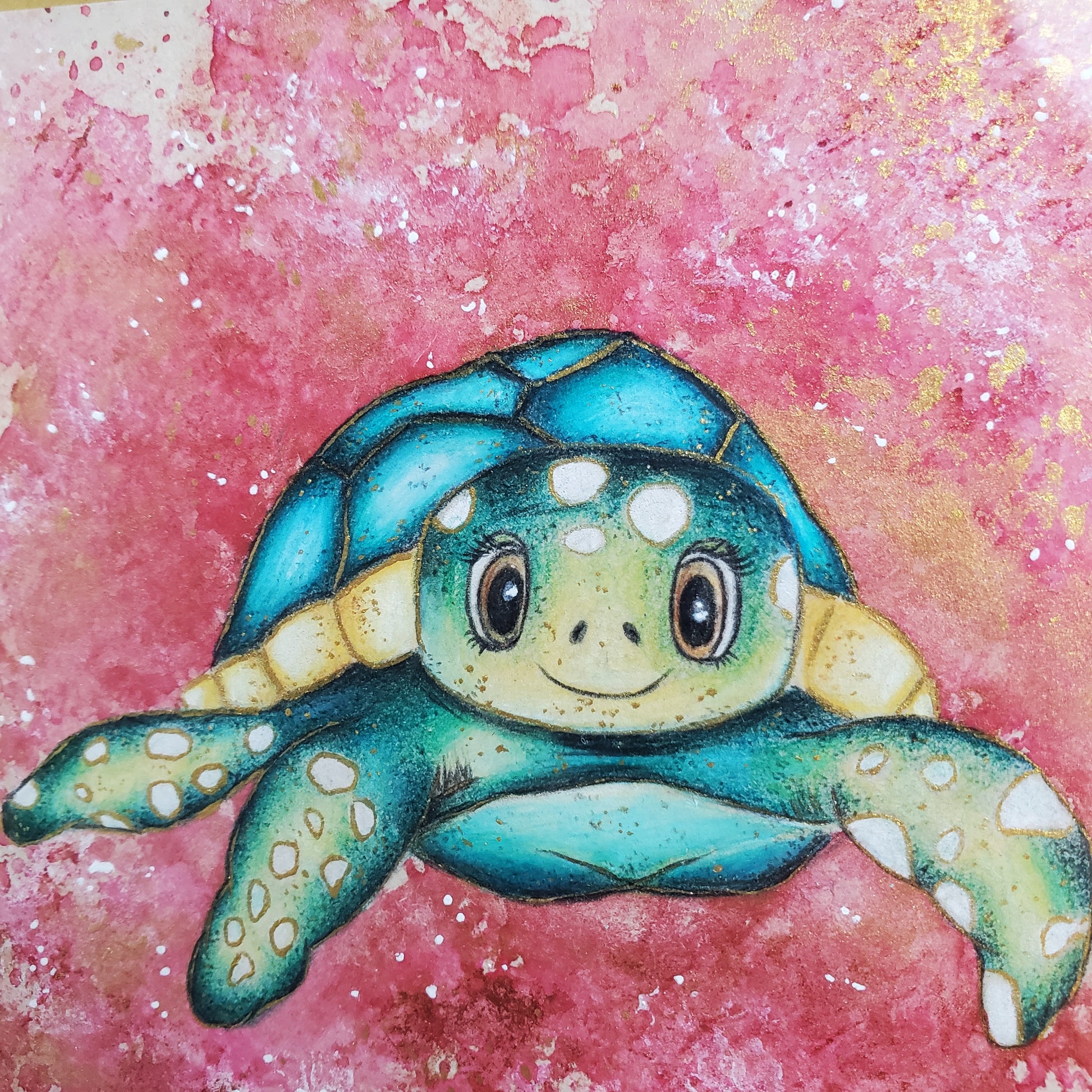 Krafttier Schildkröte –  handgemaltes magisches Tierportrait