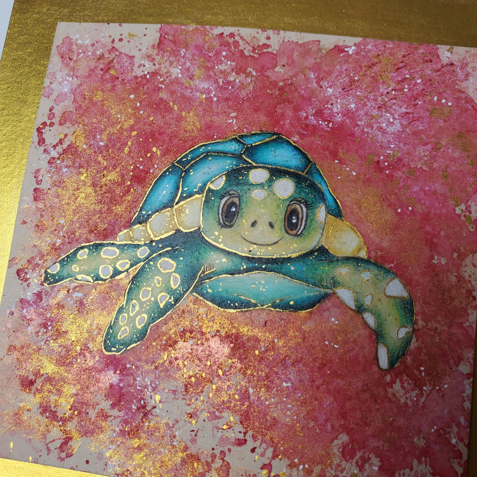 Krafttier Schildkröte –  handgemaltes magisches Tierportrait