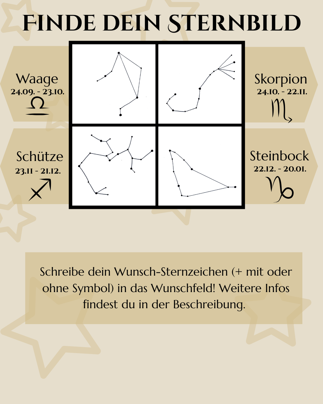 Individuelle Anfertigung - Sternbild Glücksbringer